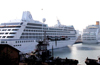 Two giant cruise liners in Mangaluru
